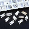 72Pcs Point Back Glass Rhinestones, 10 * 5MM Rectangle Shape Faceted by Unknown