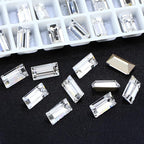 72Pcs Point Back Glass Rhinestones, 10 * 5MM Rectangle Shape Faceted by Unknown