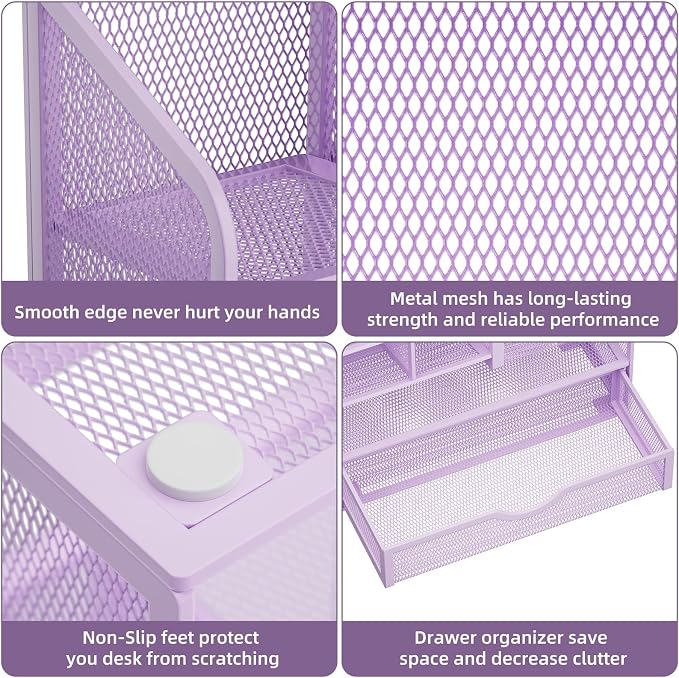 Marbrasse Mesh Pen Holder for Desk, Desk Organizers and Accessories for Office - Image 6