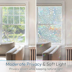 rabbitgoo Window Privacy Film Decorative Rainbow Cling, 17.5" x 118.1" | 3D - Image 3