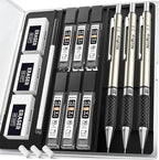 Nicpro 0.5 mm Art Mechanical Pencil Set in Storage Case, 3 Erasers by Nicpro