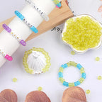 1000Pcs Pony Beads Bracelet 9mm Yellow Glitter Plastic Barrel Pony Beads - Image 3