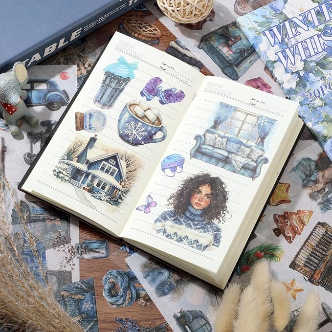 Winter Scrapbook Stickers 20 Sheets 240 Pre-Cut Washi Stickers - Image 4