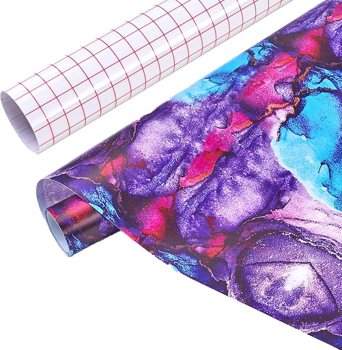 Tintnut Marble Permanent Vinyl Roll 12" x5ft Purple Adhesive Vinyl | Gradient by Tintnut