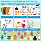 WATINC 12Pcs Hand Puppet Making Kit, Art Craft Felt Sock Puppet Toys, Creative - Image 3