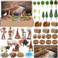 48 Pcs Western Cowboy Diorama Kit Habitat Project Box Set Wild West Diorama by Unknown