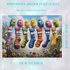 Birds Family Puzzles for Adults 1000 Pieces, Colorful Cartoon Socks 1000 Piece - Image 5