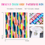 Tintnut Tie Dye Heat Transfer Vinyl, 12 Sheets 12"x10" Iron on Vinyl | Colorful - Image 2