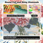 VeGuude Diamond Art Kits for Adults, Full Drill Hydrangea Flowers Diamond - Image 4