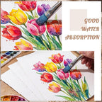 100 Sheets Watercolor Paper 9x12 inch, 300 GSM Deckled Edge Paper - Image 3