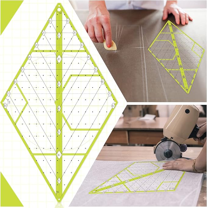 Kanayu 60 Degree Diamond Ruler Acrylic Patch Templates 60 Degree Triangle Ruler - Image 5
