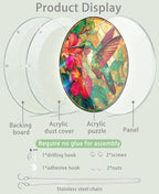 Acrylic Puzzle Suncatcher, Flowers Hummingbird Sun Catcher - Image 6