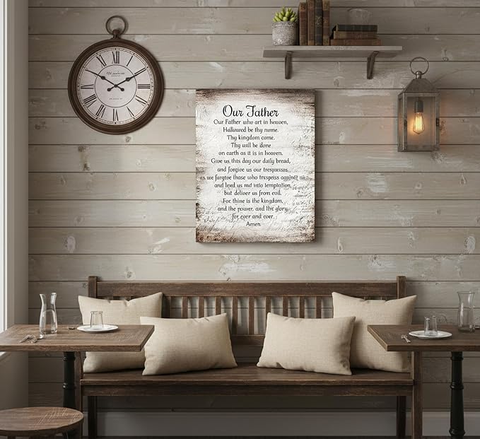 YOXORDQ Our Father Prayer Canvas Wall Art-Canvas Wrapping 16x24in | Christian - Image 2