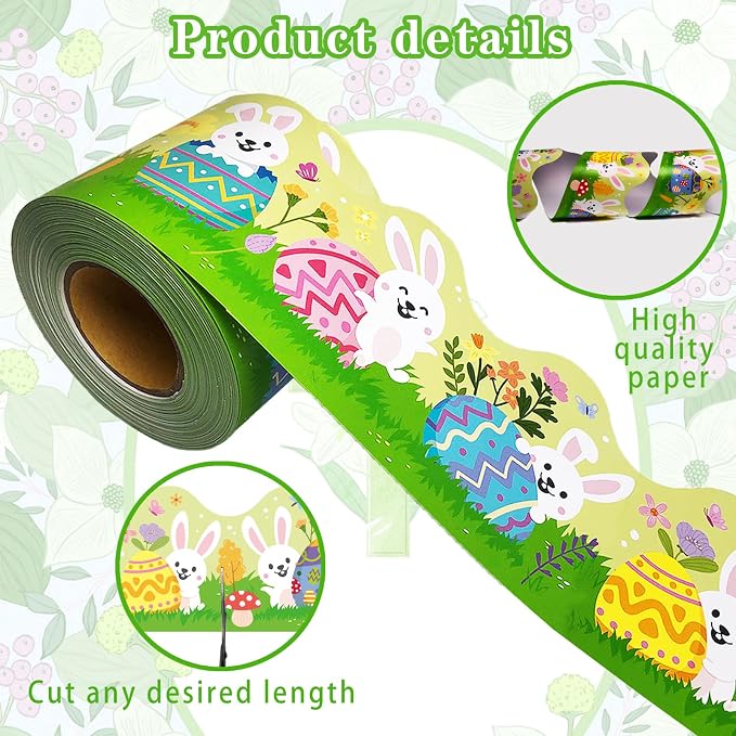 69 Feet Easter Bunny Egg Bulletin Board Borders - Image 3