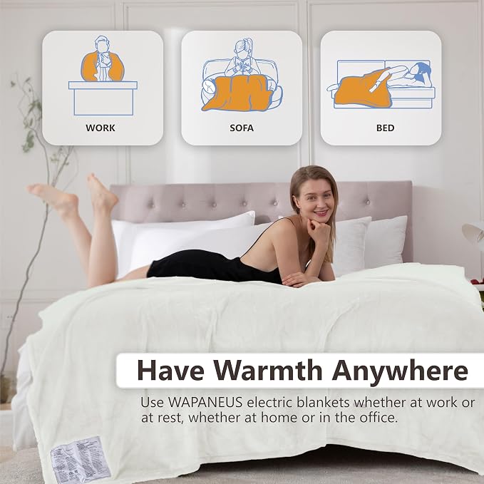 Wapaneus Heated Blanket Electric Full Size 72"x84" - Image 4