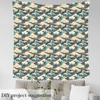 Feelyou Ocean Wave Fabric by The Yard, Japanese Hokusai Waves Upholstery Fabric - Image 3