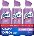 Lysol Air Sanitizer Spray with Odor Eliminator for Home & Office, Sanitizing Spray, Air Freshener Alternative, Lavender Sky Scent, 10 oz (Pack of 3)