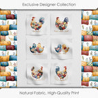 Farmhouse Chicken Patchwork Cotton Fabric Panel – 6 Designs + Bonus Patchwork - Image 5