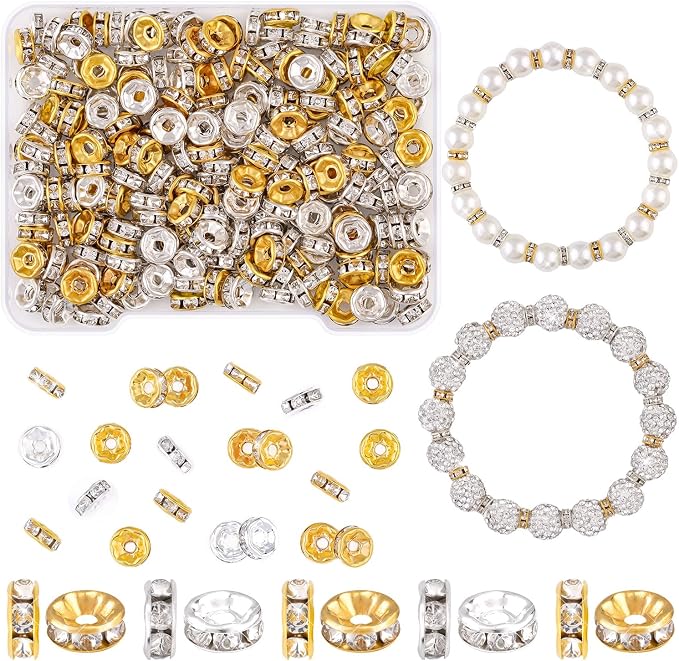 200 pcs 6mm Spacer Beads for Jewelry Making | Rondelle Bead Spacers Bulk by TINKRSTUFF