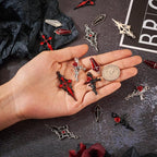 Cheriswelry 24Pcs Gothic Cross Charms Enamel Rhinestone Crucifix Pendants - Image 5