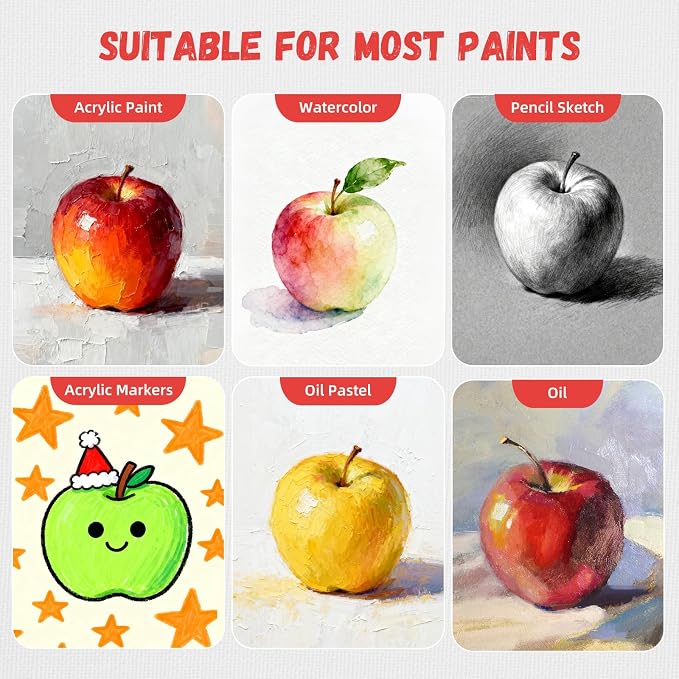 Simetufy Canvas Boards for Painting 52 Pack 8 x 10 Inch Blank Flat Canvas - Image 6