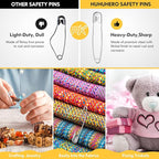 Huhuhero 200Pcs Safety Pins for Clothes, 2.2 inches Large Heavy Duty Safety Pins - Image 7