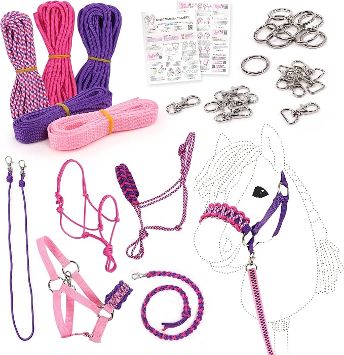 kullaloo DIY Hobby Horse Halter Kit Make Stick Horse Head Collars, Rope Halters by kullaloo