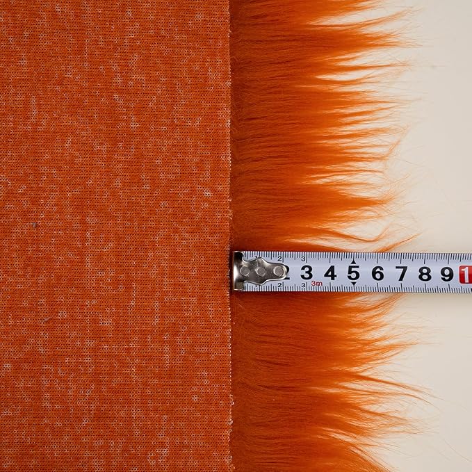 Orange Faux Fur Fabric by The Yard - Image 6