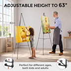 Nicpro Folding Easels for Display, 3 Pack 63 Inch Metal Floor Easel Stand - Image 6