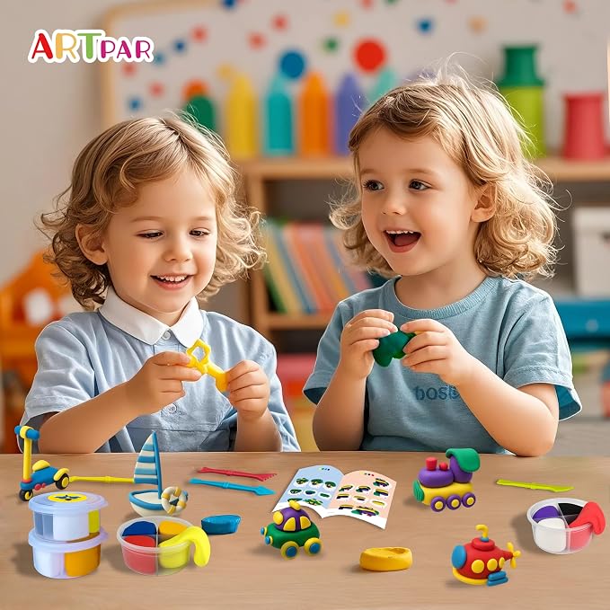 Artpar Air Dry Clay Kit, Modeling Magic Clay Traffic Set, Kids Crafts Gifts | - Image 3