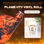 Tintnut Orange Black Flame Heat Transfer Vinyl Roll, stretch washable, heat - Image 2