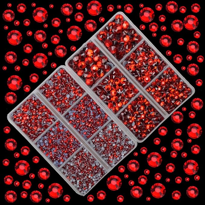 10000Pcs 2-Boxes Mixed Size Hot Fix Round Crystals Gems Glass Stones Hotfix - Image 2