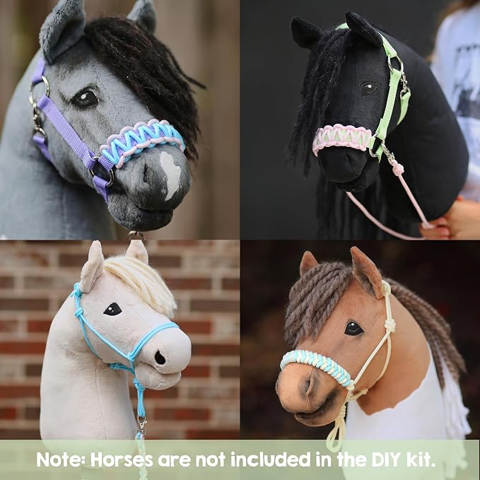 kullaloo DIY Hobby Horse Halter Kit Make Stick Horse Head Collars, Rope Halters - Image 5