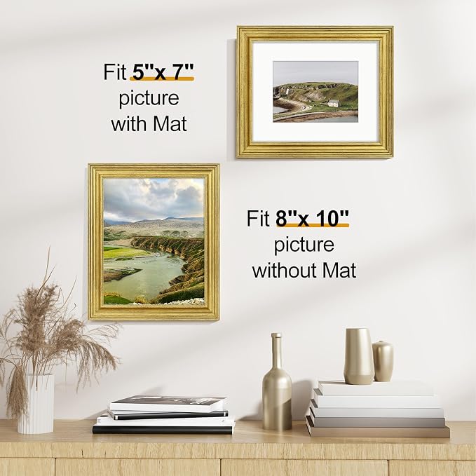 Vittanly 8x10 Picture Frames Set of 2, Ornate Vintage Photo Frame - Image 3