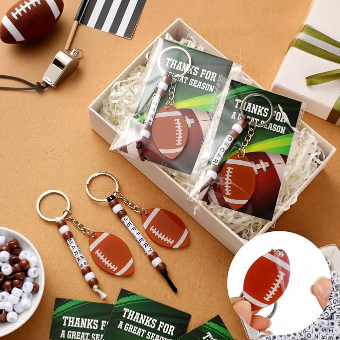 Suncalla 984 Pcs 24 Set Football Keychain Making Kit DIY Football Bag Tag | - Image 3