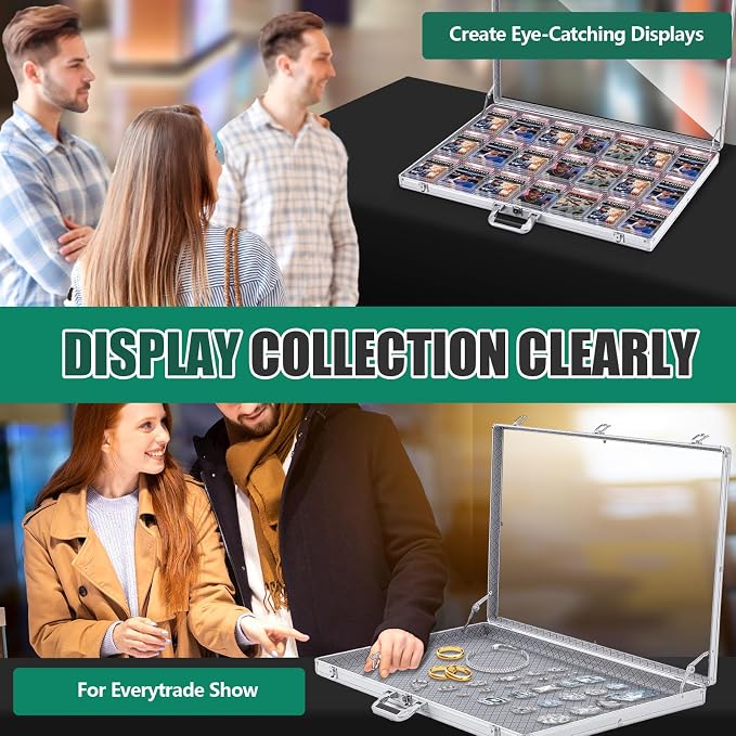 Trade Show Display Case Table Top Portable Aluminum Sports Card Display Case - Image 5