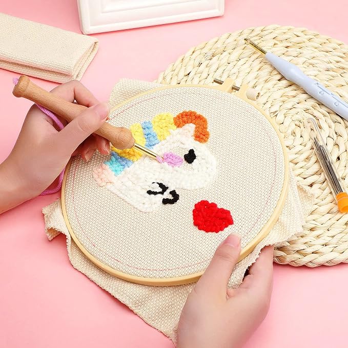 Allazone Punch Needle Coasters Kit, 6 Pattern Embroidery Punch Needle Kits - Image 5