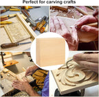 6PCS 4x4x2 inch Basswood Carving Blocks, Unfinished Wood Blocks - Image 5