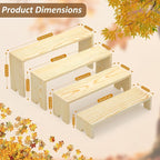 2 Set Wooden Cupcake Stand for Decor, 4 Tiered Stackable Display Risers - Image 5