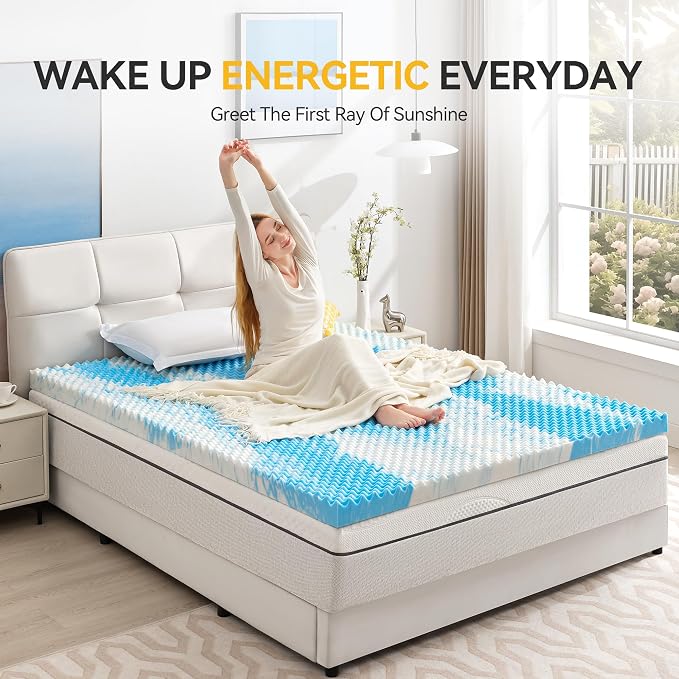 SINWEEK 2 Inch Egg Crate Memory Foam Mattress Topper Full Size, Soft Mattress - Image 6