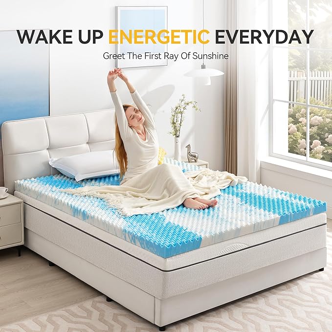 SINWEEK 3 Inch Egg Crate Memory Foam Mattress Topper Full Size, Soft Mattress - Image 6