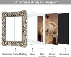 Silver Picture Frame 8x10 Gothic Picture Frames Ornate Vintage | Real Glass - Image 5