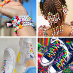 QUEFE Pony Beads for Bracelet Making Kit 64 Colors, Letter Beads and Elastic - Image 4