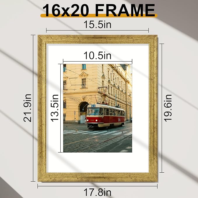 Vittanly 16x20 Poster Frames Set of 2, Ornate Vintage Photo Frame - Image 5