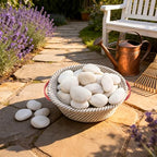 2.2 lb Natural Polished White Pebbles, 1-2 Inch Decorative White Rocks - Image 3