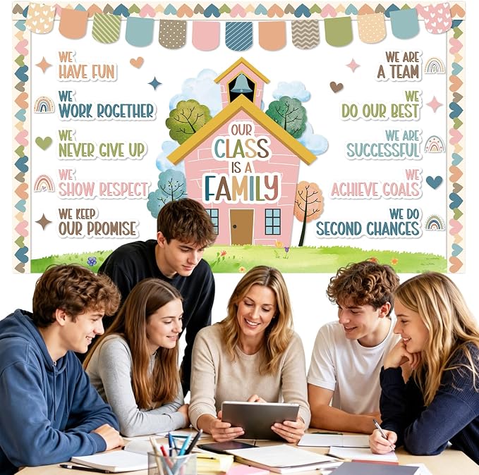 Motivational Bulletin Board Classroom Decoration Boho Our Class is A Family - Image 7