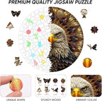 Reouinty Wooden Puzzle for Adults 300 Pieces, Bald Eagle Jigsaw Puzzles for - Image 2