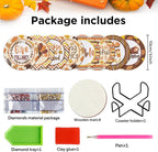 8 Pcs Thanksgiving Day Fall Diamond Coasters Kits - Image 2