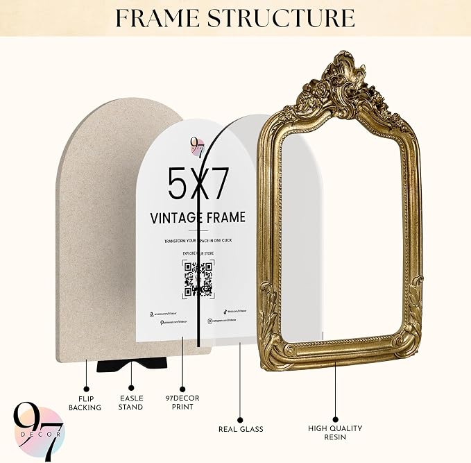 97 Decor 5x7 Vintage Picture Frame - Image 3
