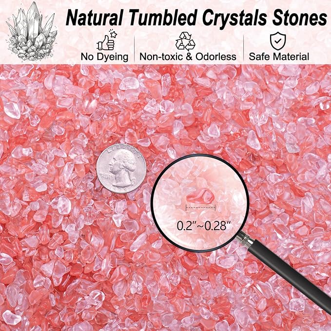 3 Lb Watermelon Tourmaline Quartz Crystal Chips Bulk, 5-7mm Natural Tumbled - Image 2